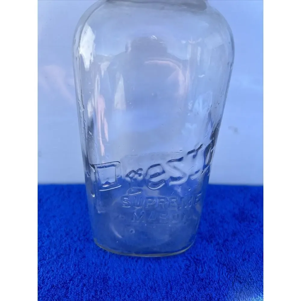 PRESTO SUPREME MASON JAR / Zinc LID - 2 QUART Flawed See Pics